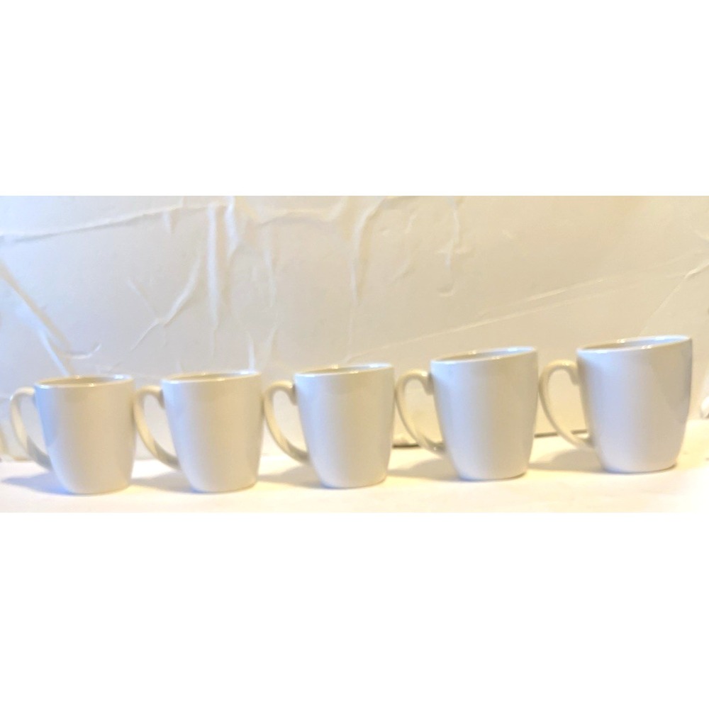 Corelle Corning Stoneware Coordinates Coffee Cup Mug Set of 5 Winter Frost White
